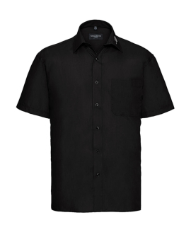 EASY-CARE Kurzarm Hemd Palmenzweig® schwarz