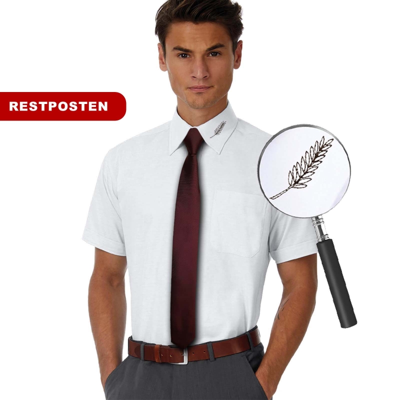 EASY-CARE Kurzarm Hemd Palmenzweig® weiß