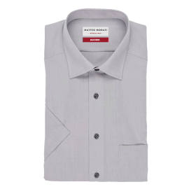 Matteo Morati® Chambray Hemd, Fb. hellgrau  Kurzarm Twill-Q