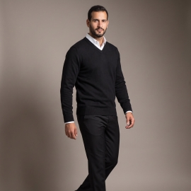 BASIC Strickpullover mit V-Ausschnitt BOSTON