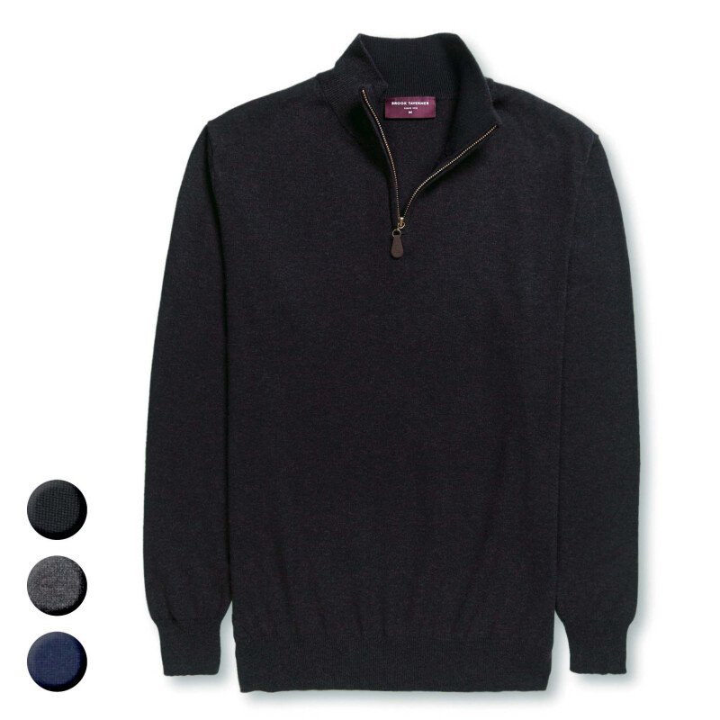 BASIC Strickpullover mit Zip DALLAS