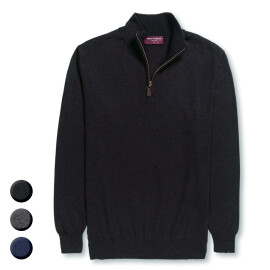 BASIC Strickpullover mit Zip DALLAS