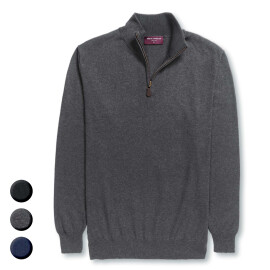 BASIC Strickpullover mit Zip DALLAS