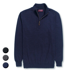 BASIC Strickpullover mit Zip DALLAS