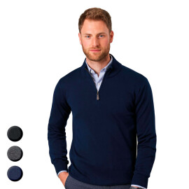 BASIC Strickpullover mit Zip DALLAS