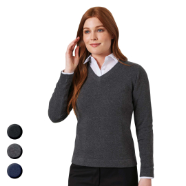 Damen Strickpullover mit V-Ausschnitt ATLANTA