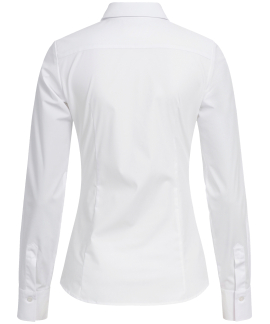 Premium Langarm Damen Bluse SLIM FIT - WEISS