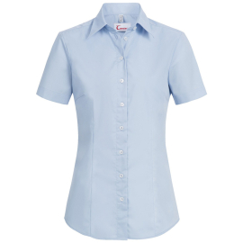 Premium Kurzarm Damen Bluse REGULAR FIT - HELLBLAU