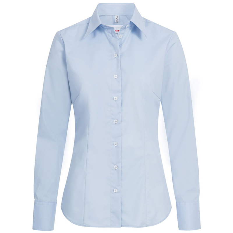Premium Langarm Damen Bluse REGULAR FIT - HELLBLAU