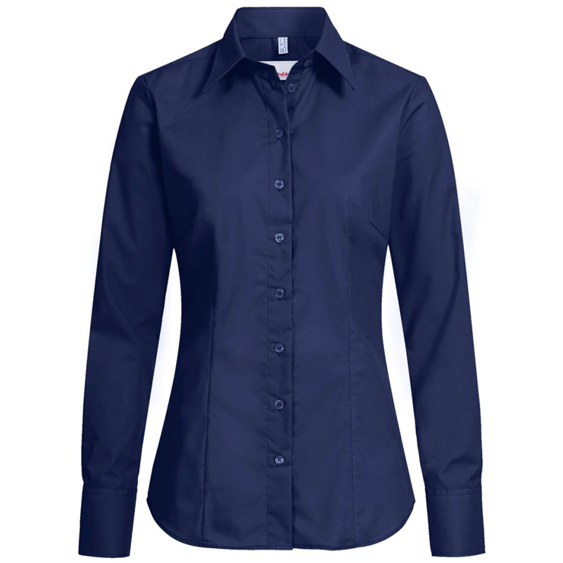 Premium Langarm Damen Bluse REGULAR FIT - MARINE