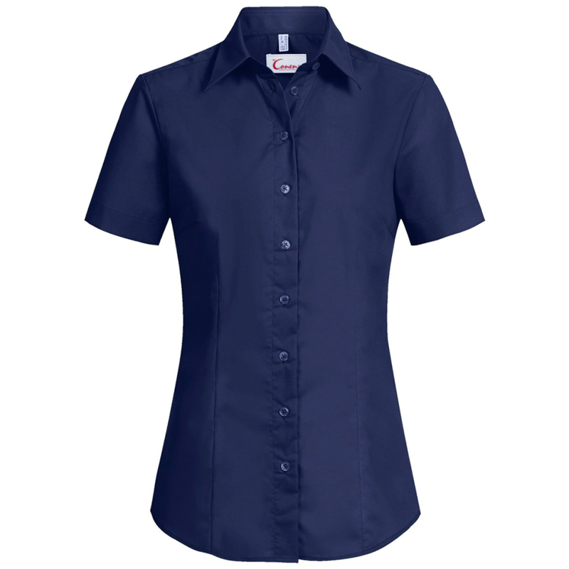 Premium Kurzarm Damen Bluse REGULAR FIT - MARINE
