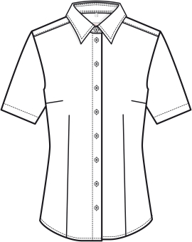 Premium Kurzarm Damen Bluse REGULAR FIT - MARINE