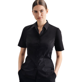 Seidensticker® Bluse REGULAR Kurzarm schwarz