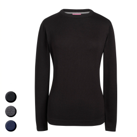 BASIC Damen Strickpullover mit Rundhals-Ausschnitt HELENA