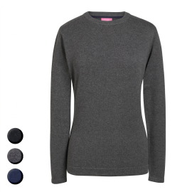 BASIC Damen Strickpullover mit Rundhals-Ausschnitt HELENA